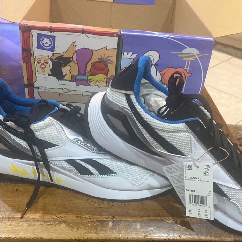 Men's Reebok Classic Leather Legacy AZ The Jetsons George Jetson black and white